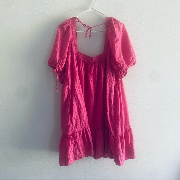 Pilcro by Anthropologie Pink Square-Neck Textured Babydoll Dress - Picture 11 of 15